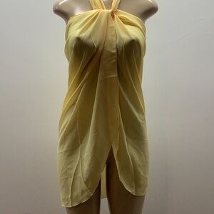Zuliana Sarong Cover Up Yellow. Made in USA. New With Tags